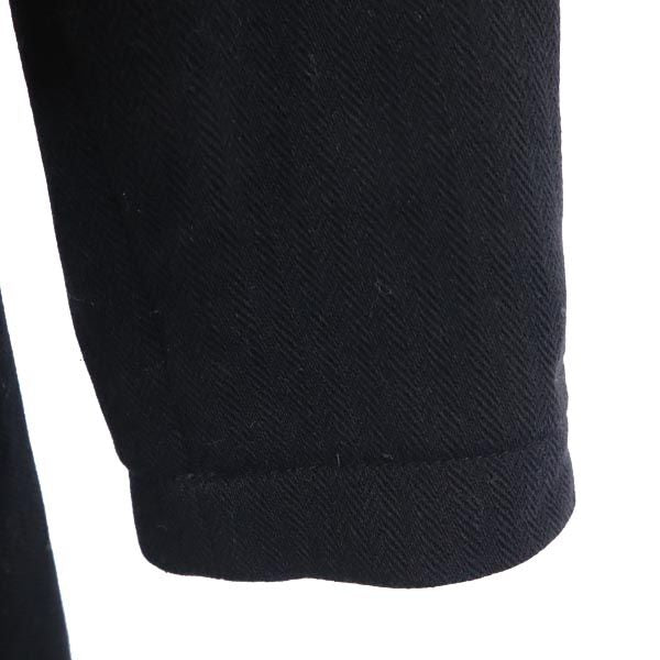 ARMANI JEANS アルマーニジーンズ イタリア製 ウールブレンド チェスターコート USA8 黒 レディース