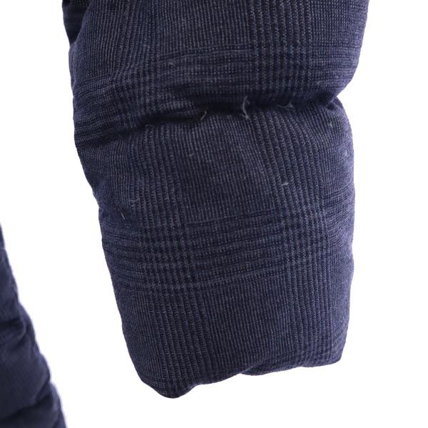 TATRAS タトラス ウールブレンド チェック柄 リアルファー付き ダウンコート 2 ネイビー レディース