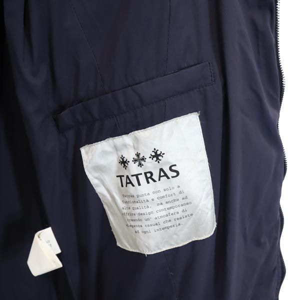 TATRAS タトラス ウールブレンド チェック柄 リアルファー付き ダウンコート 2 ネイビー レディース