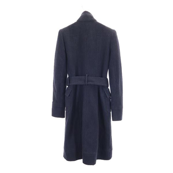 DIANE VON FURSTENBERG ダイアンフォンファステンバーグ フリル ロング コート S ネイビー レディース