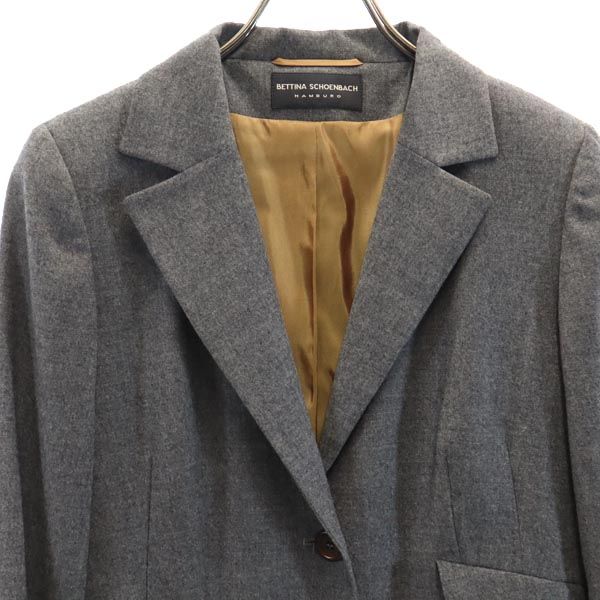 BETTINA SCHOENBACH ウール100% チェスターコート 34 グレー HUMBURG レディース