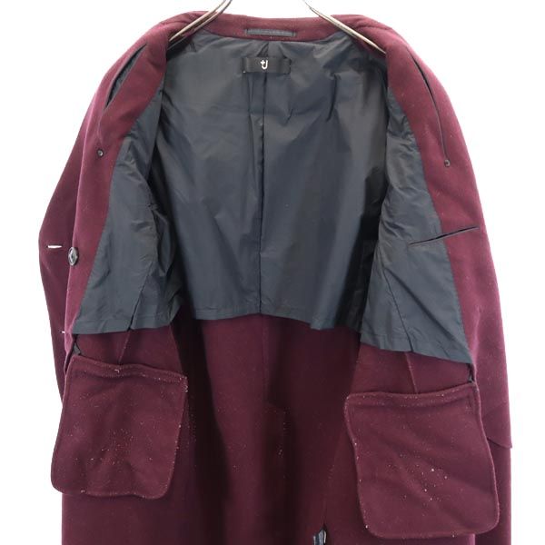 UNIQLO ユニクロ プラスジェ ダブルブレス コート M ワイン系 212-435937 レディース