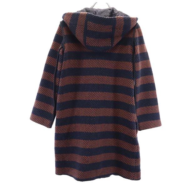 シーバイクロエ ボーダー ウールブレンド ダッフルコート 34 ネイビー系 SEE BY CHLOE レディース