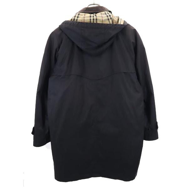 バーバリー 三陽商会 日本製 ダウンライナー付き 中綿コート L ネイビー BURBERRY LONDON フード メンズ