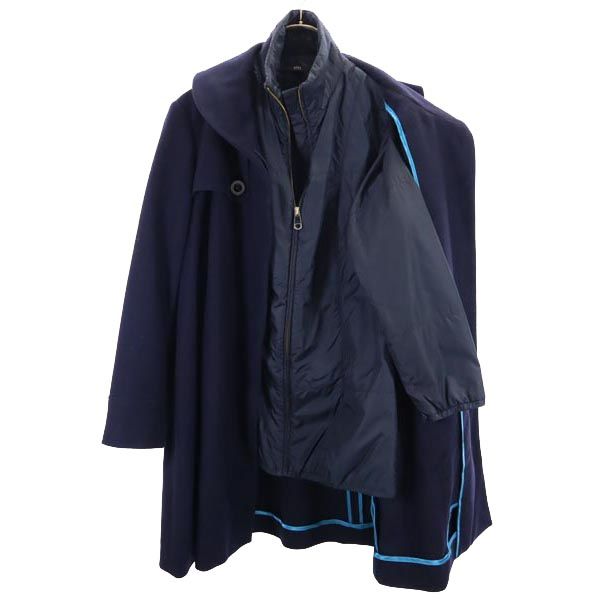 BOSS HUGO BOSS ボスヒューゴボス ライナー付き ウールコート 6 ネイビー レディース