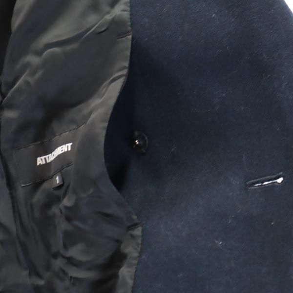 ATTACHMENT アタッチメント 日本製 カシミヤ ブレンド ウール チェスターコート 1 ネイビー メンズ