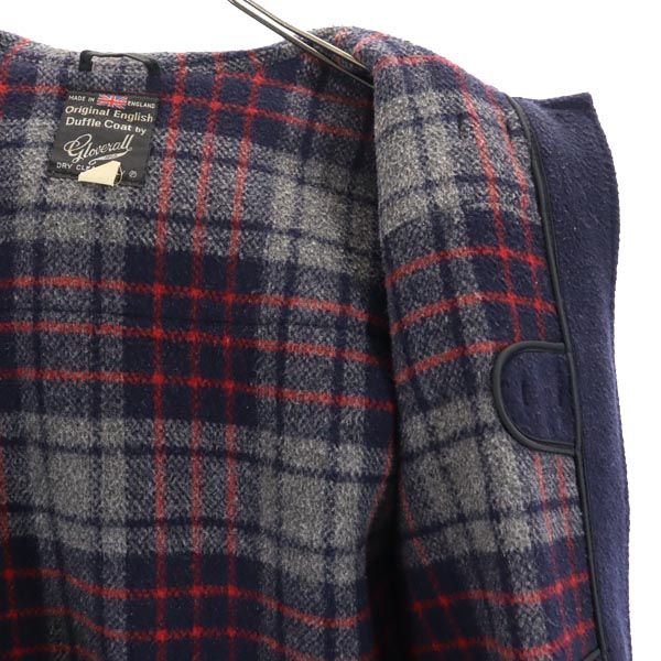 Gloverall グローバーオール 60s 70s イギリス製 ヴィンテージ 長袖 ダッフルコート 40 ネイビー系 裏チェック メンズ