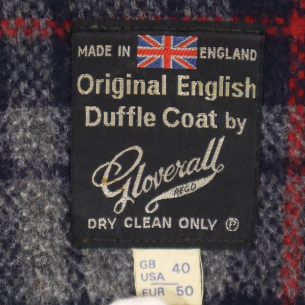 Gloverall グローバーオール 60s 70s イギリス製 ヴィンテージ 長袖 ダッフルコート 40 ネイビー系 裏チェック メンズ
