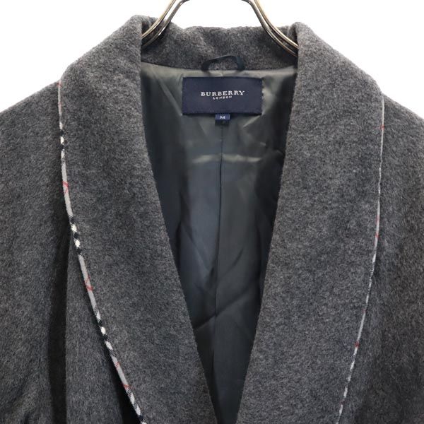 BURBERRY バーバリー 日本製 ウール100% 長袖 ガウン M グレー系 ルームウェア メンズ