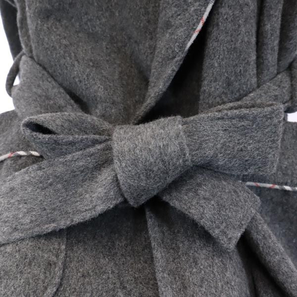 BURBERRY バーバリー 日本製 ウール100% 長袖 ガウン M グレー系 ルームウェア メンズ