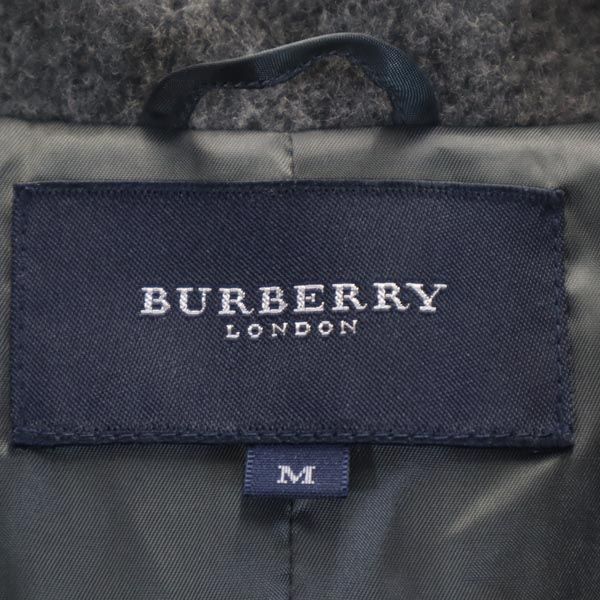 BURBERRY バーバリー 日本製 ウール100% 長袖 ガウン M グレー系 ルームウェア メンズ