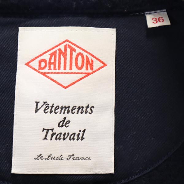 ダントン 長袖 フード付き ウールコート 36 ネイビー系 Danton レディース