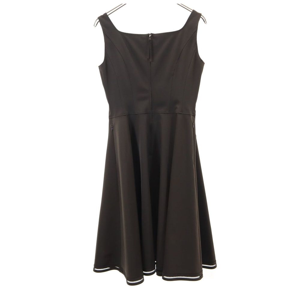 FOXEY NEW YORK フォクシーニューヨーク 日本製 ノースリーブ ワンピース 40 ブラウン バックジップ レディース