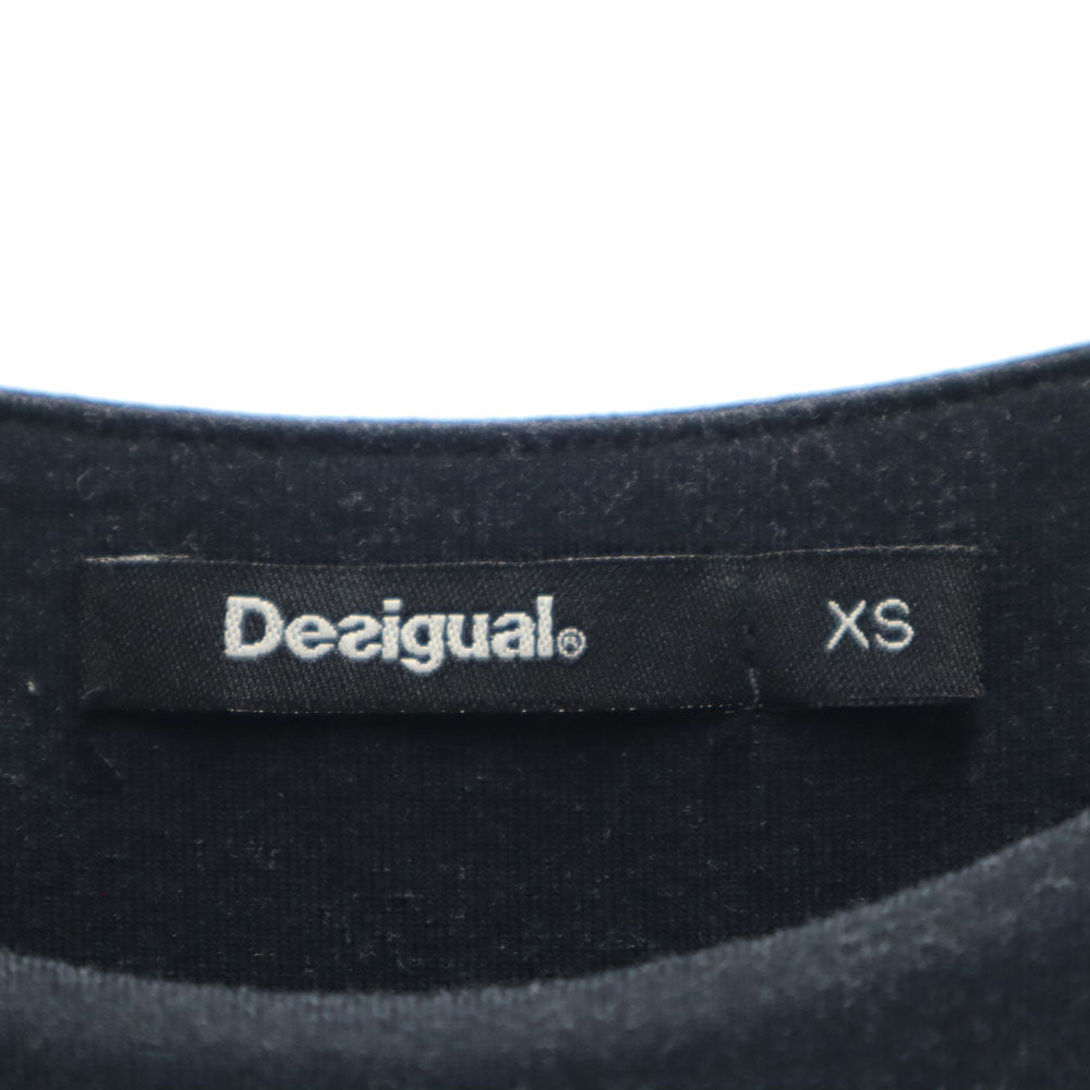 Desigual デシグアル 半袖 膝丈ワンピース XS ネイビー系 レディース