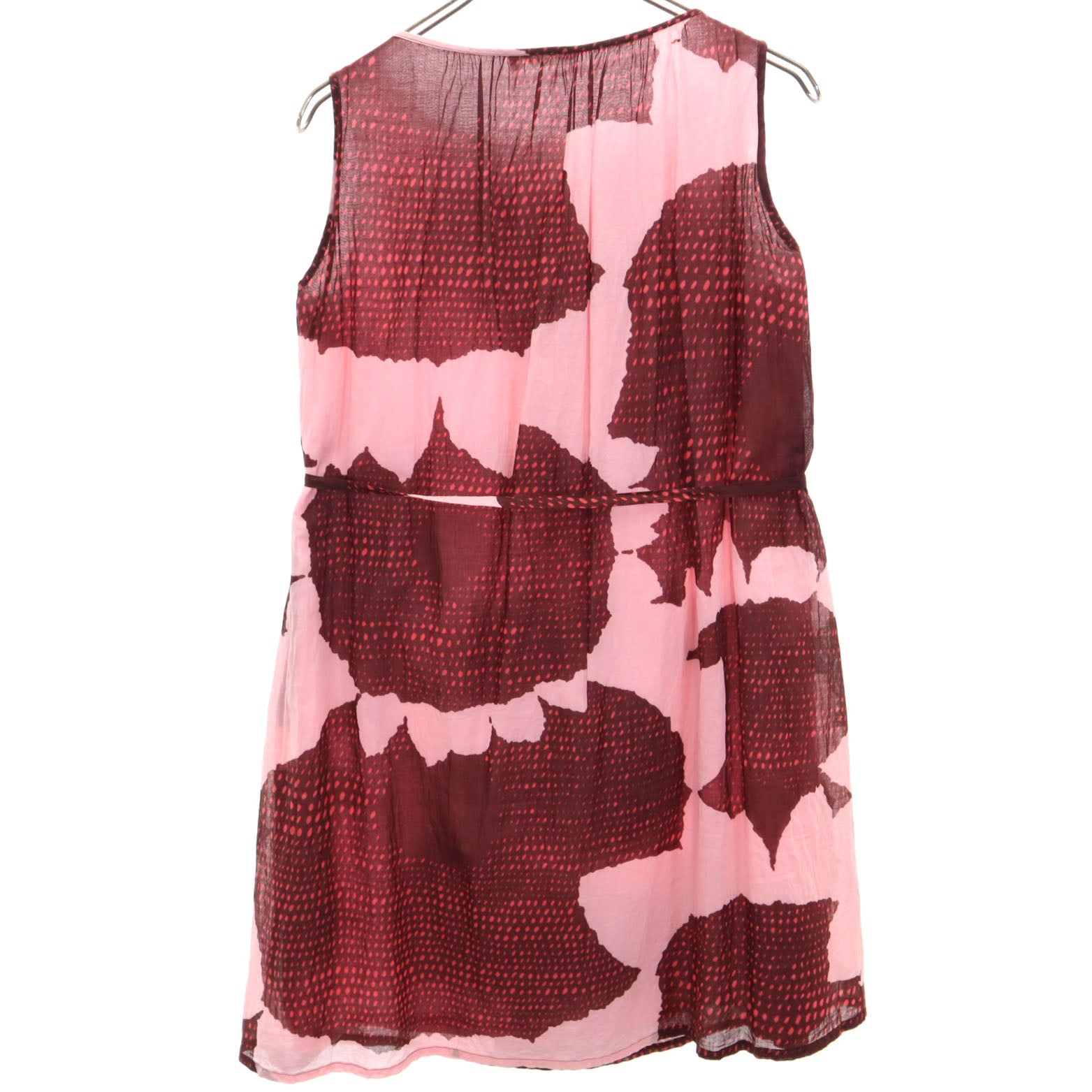 marimekko マリメッコ ノースリーブ 膝丈ワンピース XS ピンク系 レディース