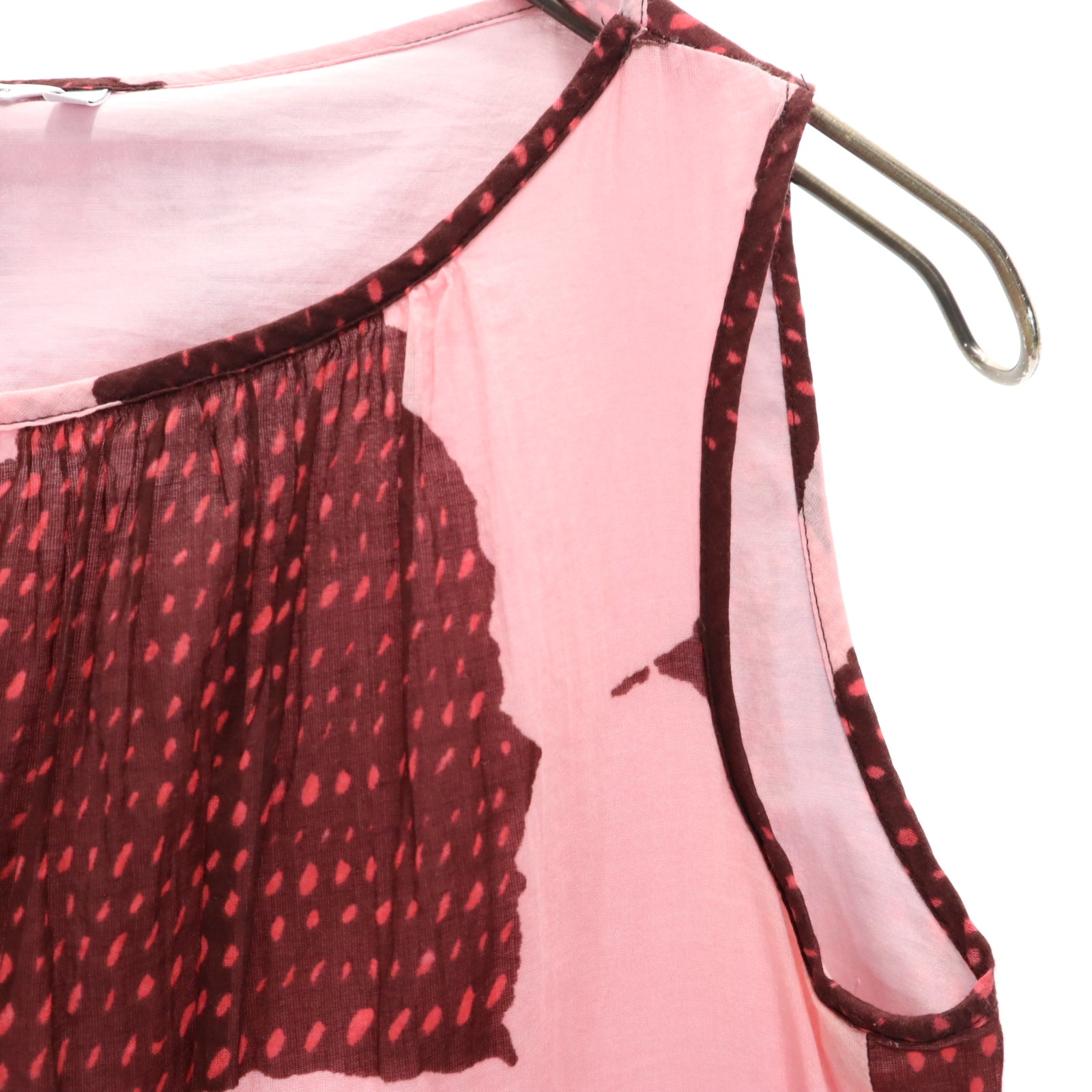 marimekko マリメッコ ノースリーブ 膝丈ワンピース XS ピンク系 レディース