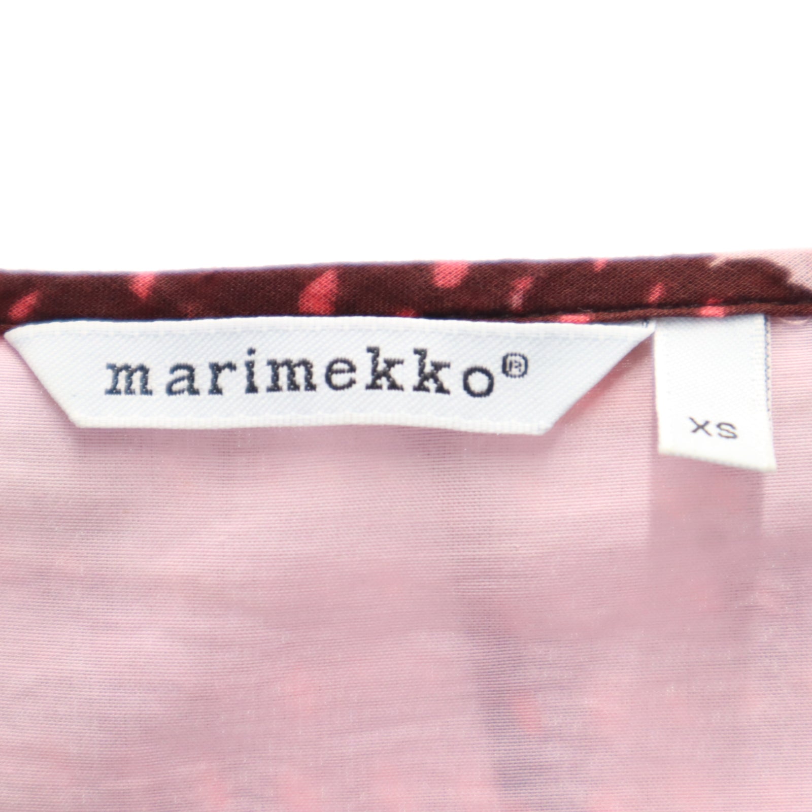 marimekko マリメッコ ノースリーブ 膝丈ワンピース XS ピンク系 レディース