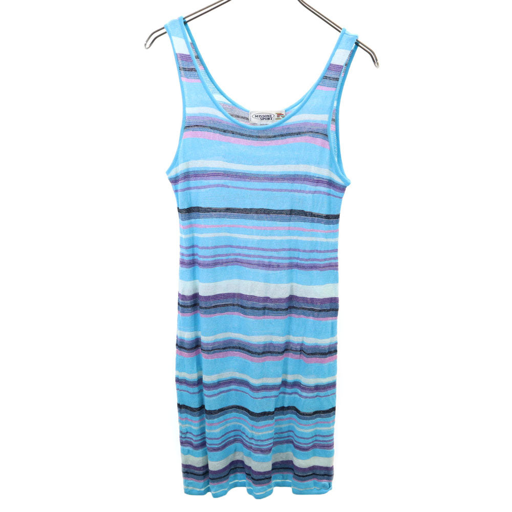 MISSONISPORT ミッソニースポーツ ノースリーブ ワンピース 42 ブルー系 レディース