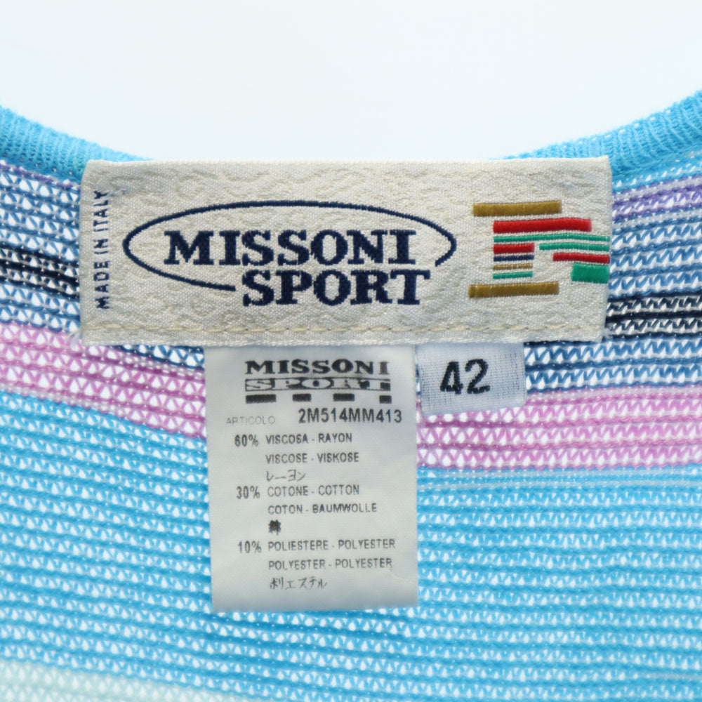 MISSONISPORT ミッソニースポーツ ノースリーブ ワンピース 42 ブルー系 レディース