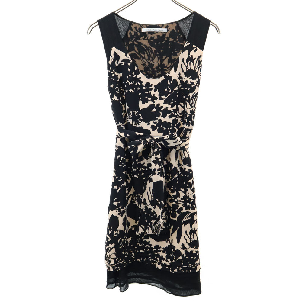 DIANE VON FURSTENBERG ダイアンフォンファステンバーグ シルクブレンド ノースリーブ ワンピース ベージュ レディース