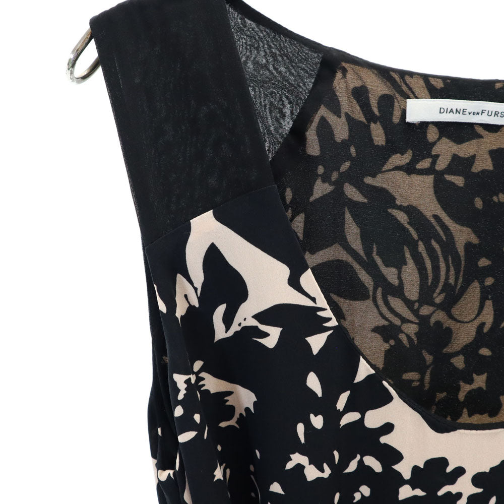 DIANE VON FURSTENBERG ダイアンフォンファステンバーグ シルクブレンド ノースリーブ ワンピース ベージュ レディース