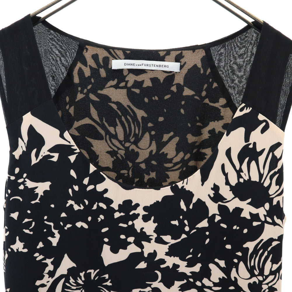 DIANE VON FURSTENBERG ダイアンフォンファステンバーグ シルクブレンド ノースリーブ ワンピース ベージュ レディース