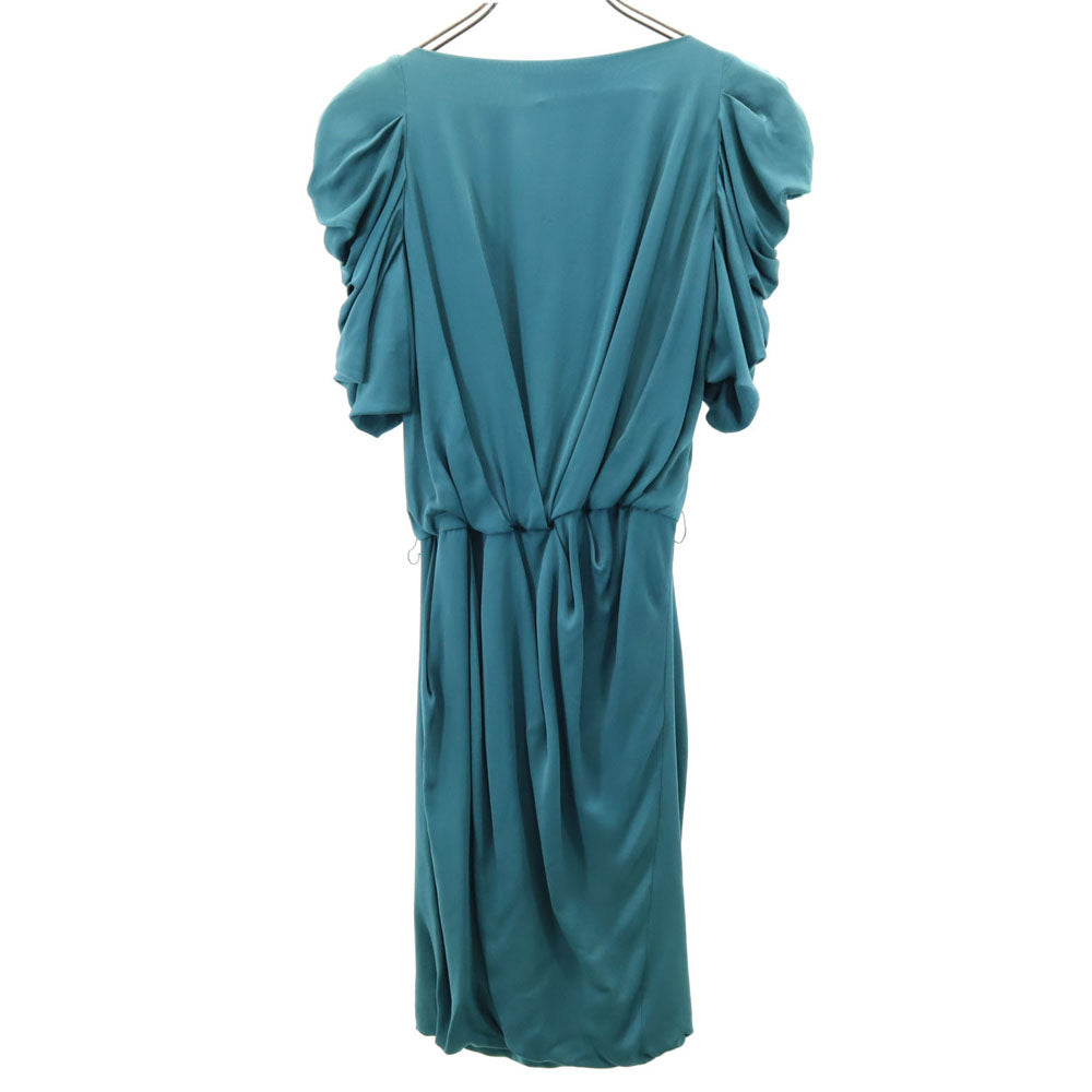 VIKTOR&ROLF ヴィクターアンドロルフ イタリア製 シルク 半袖 ワンピース 38 グリーン系 レディース