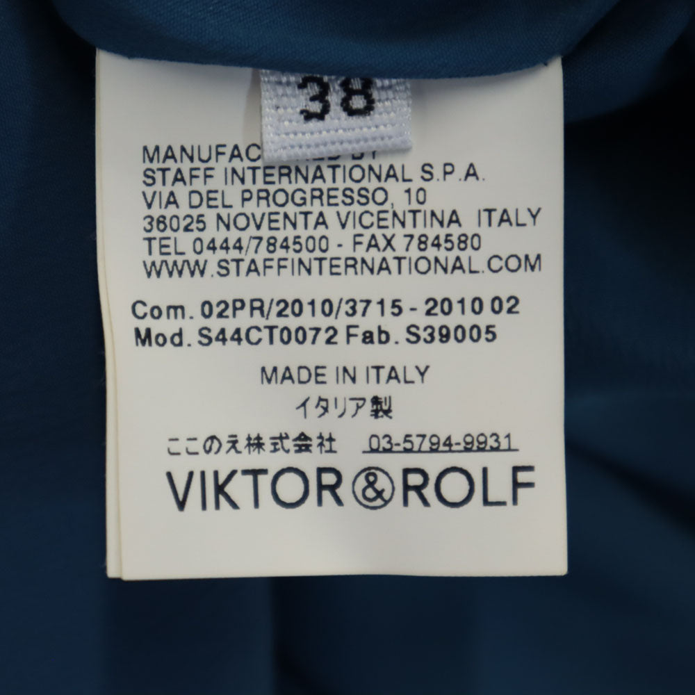 VIKTOR&ROLF ヴィクターアンドロルフ イタリア製 シルク 半袖 ワンピース 38 グリーン系 レディース