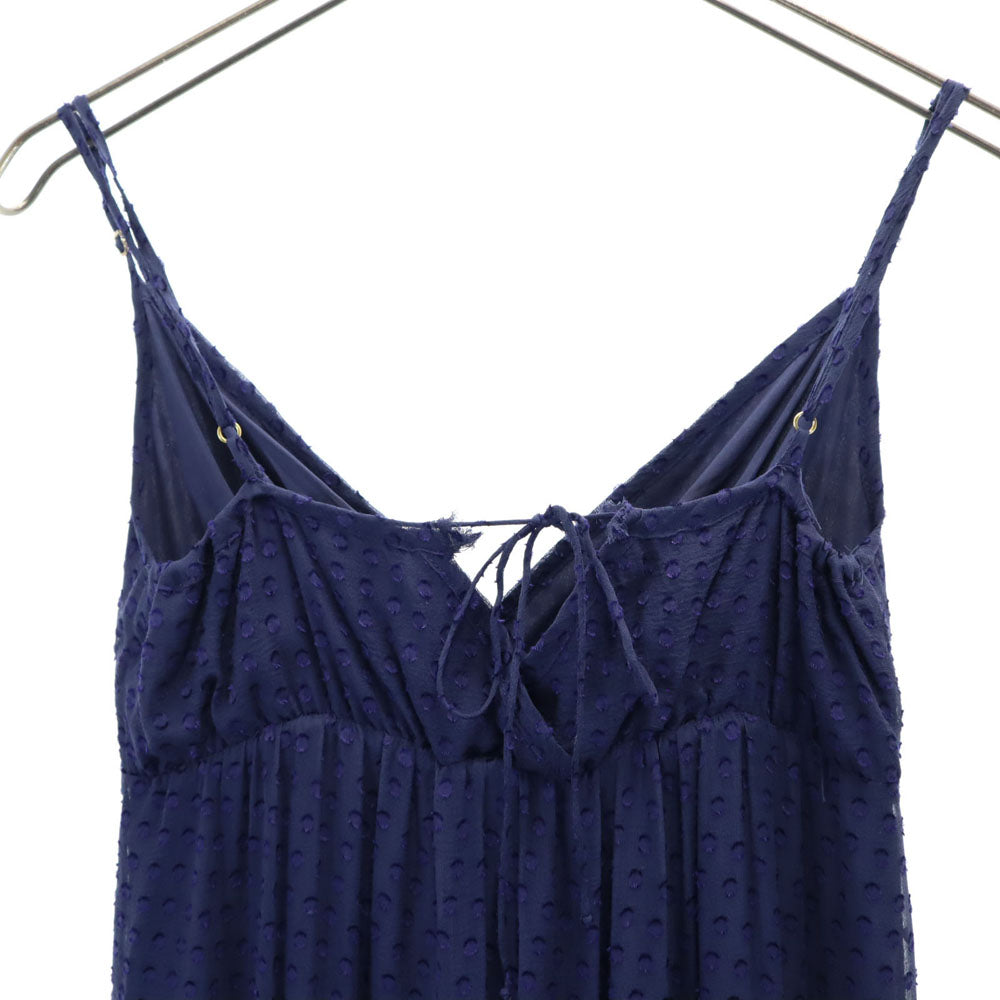 Tori Richard トリリチャード シルクブレンド ドット柄 キャミワンピース ネイビー レディース