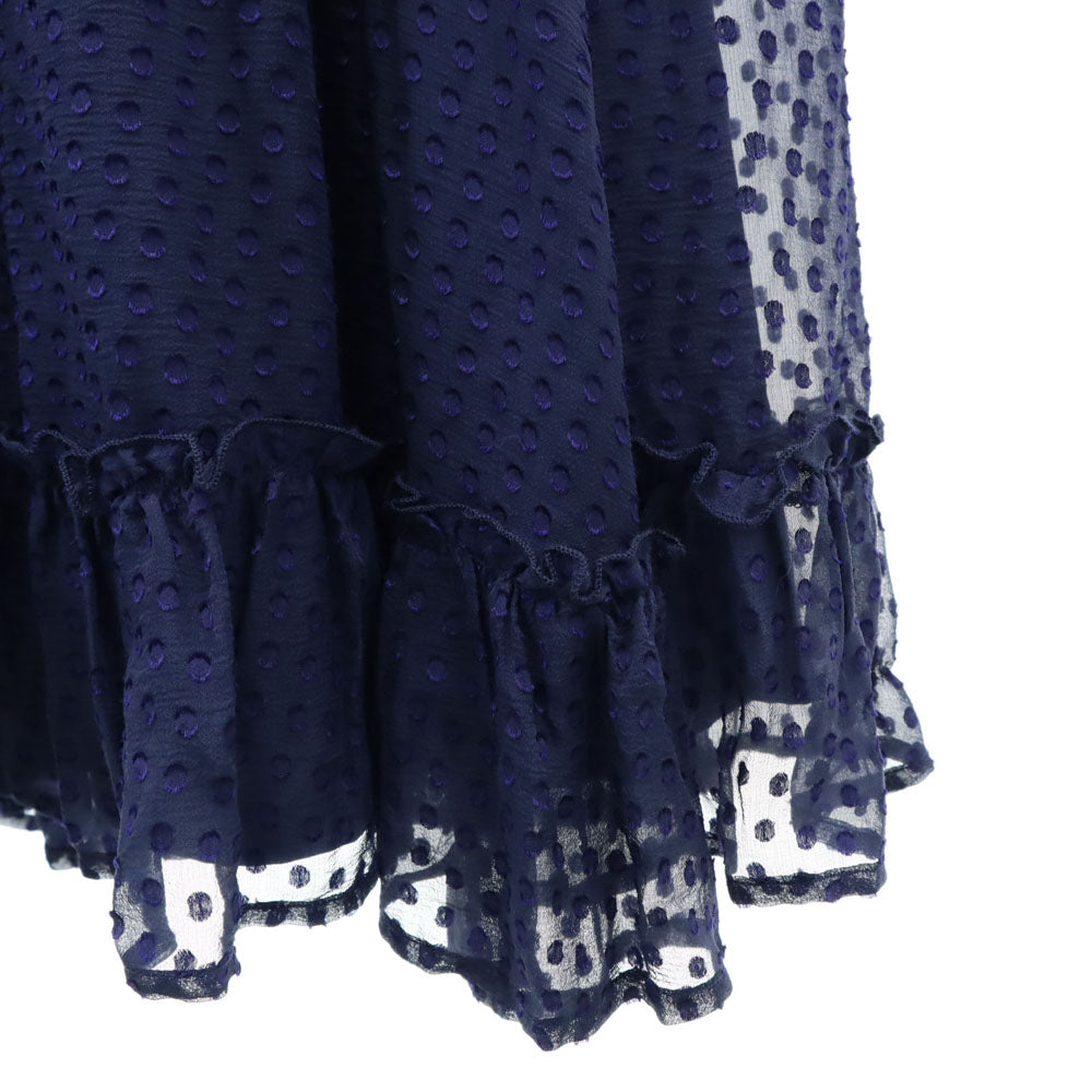 Tori Richard トリリチャード シルクブレンド ドット柄 キャミワンピース ネイビー レディース