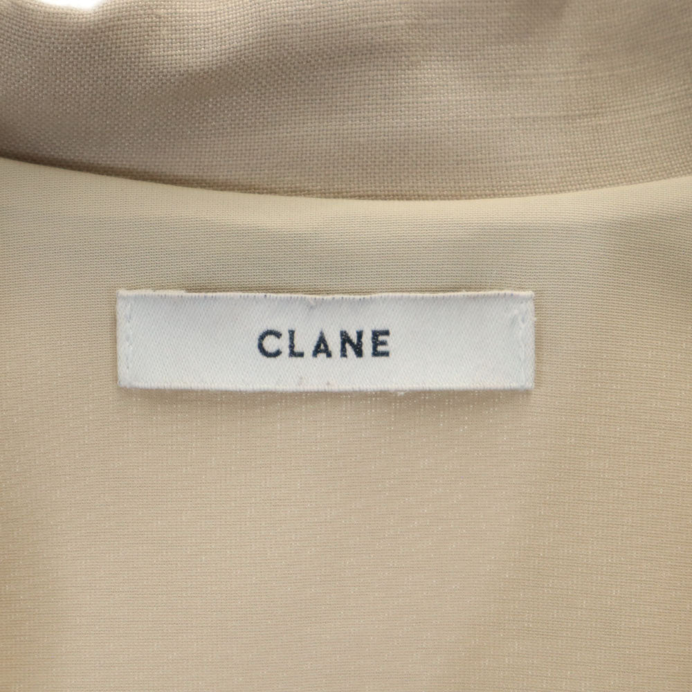 CLANE クラネ リネンブレンド 5分袖 ロールアップ袖 ワンピース 1 ベージュ レディース