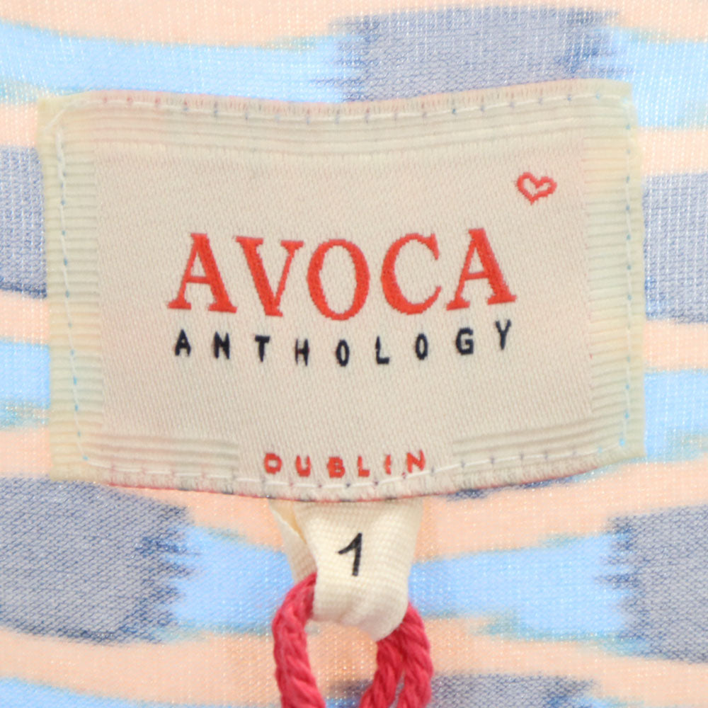 未使用 AVOCA アヴォカ 7分袖 ロングワンピース 38 ブルー タグ付き レディース