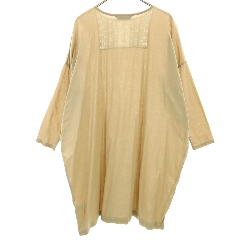 mizuiro ind ミズイロインド 7分袖 ロングワンピース ブラウン レディース