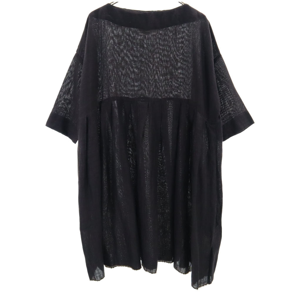 Veritecoeur ヴェリテクール 日本製 5分袖 ロングワンピース F ブラック系 レディース