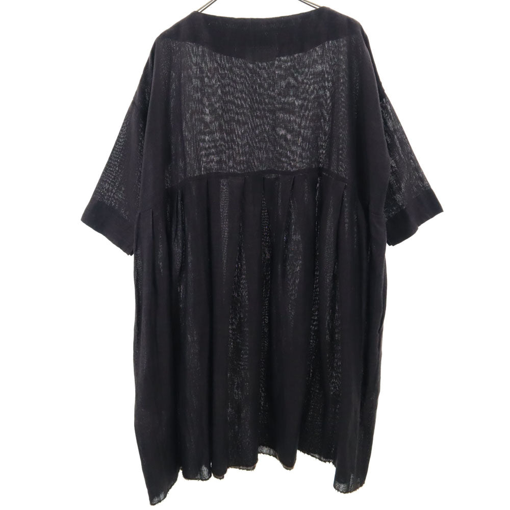 Veritecoeur ヴェリテクール 日本製 5分袖 ロングワンピース F ブラック系 レディース