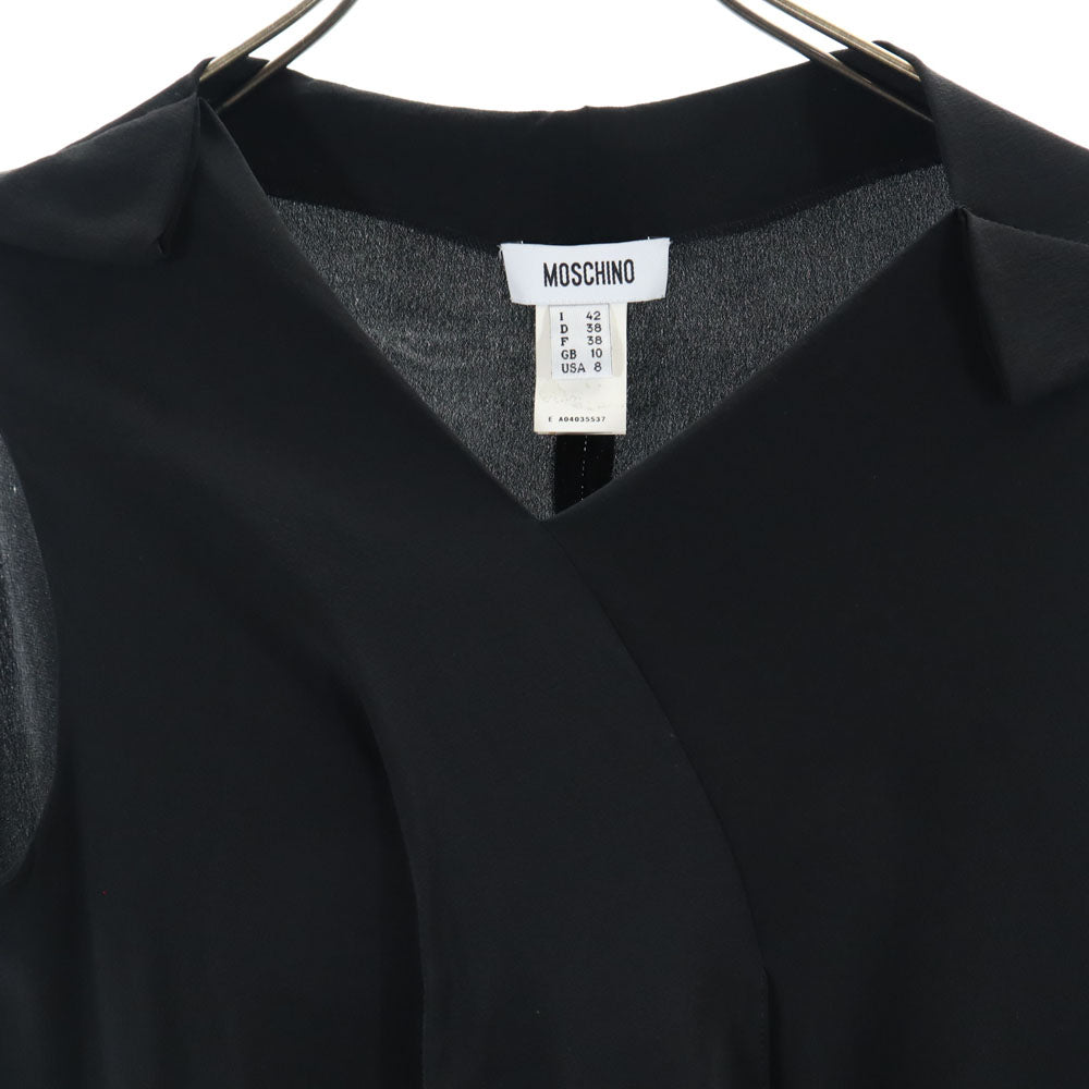 MOSCHINO モスキーノ イタリア製 ノースリーブ ロングワンピース 38 ブラック系 レディース