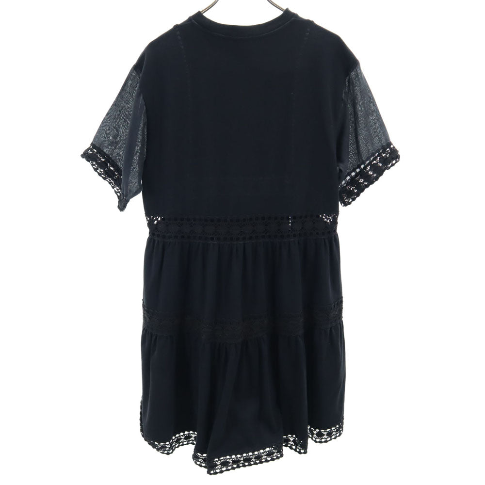 SEE BY CHLOE シーバイクロエ 半袖 ロングワンピース S ブラック レディース