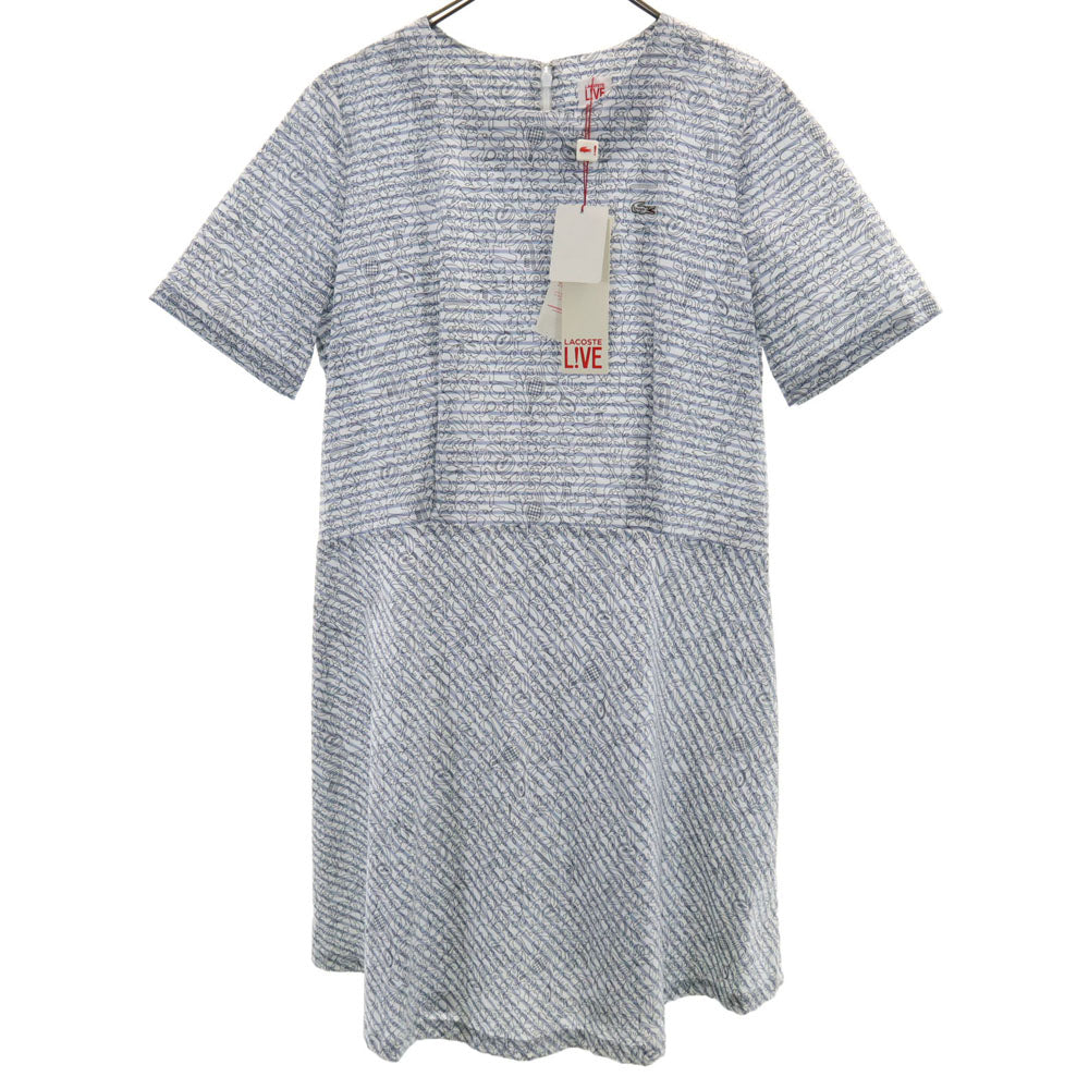 未使用 LACOSTE L!VE ラコステライブ 花柄 半袖 ワンピース L ホワイト 他 レディース