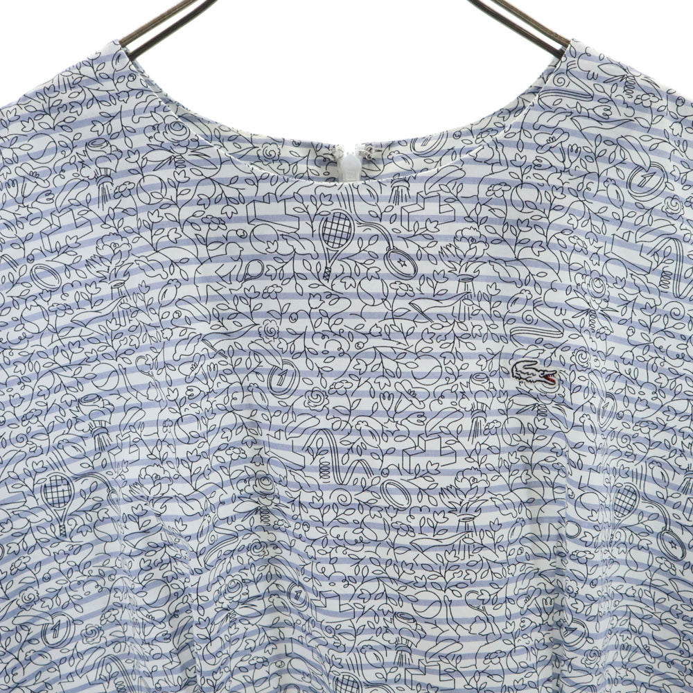 未使用 LACOSTE L!VE ラコステライブ 花柄 半袖 ワンピース L ホワイト 他 レディース