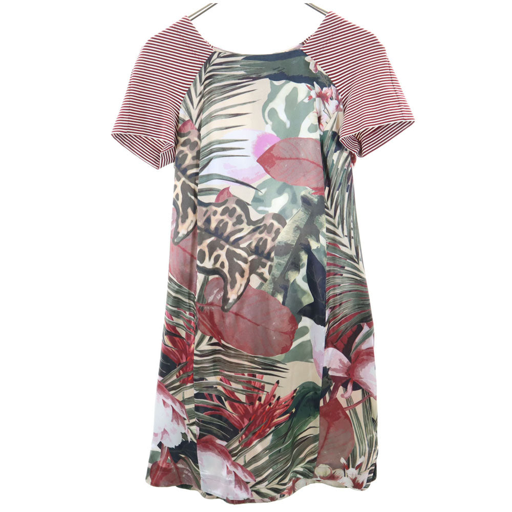 MAX&CO マックスアンドコー 総柄 半袖 ワンピース 40 赤系 レディース