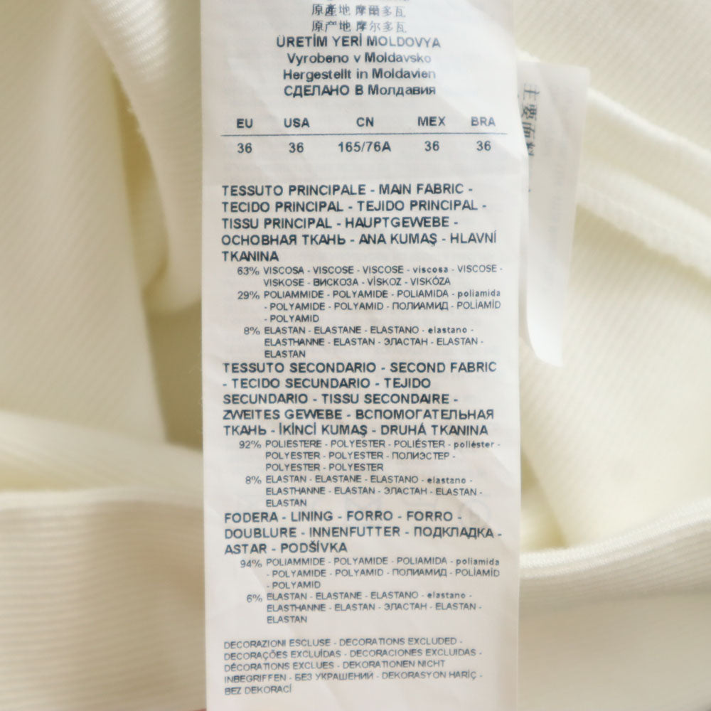 Emporio Armani エンポリオアルマーニ 半袖 レイヤード ワンピース 36 ホワイト レディース