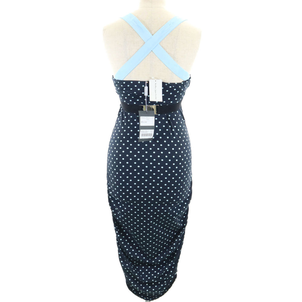 SPORTMAX スポーツマックス イタリア製 ドット柄 ワンピース M チャコールブラック系 水玉 レディース