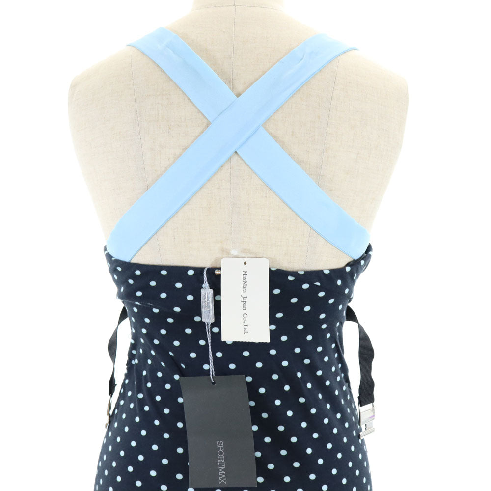 SPORTMAX スポーツマックス イタリア製 ドット柄 ワンピース M チャコールブラック系 水玉 レディース