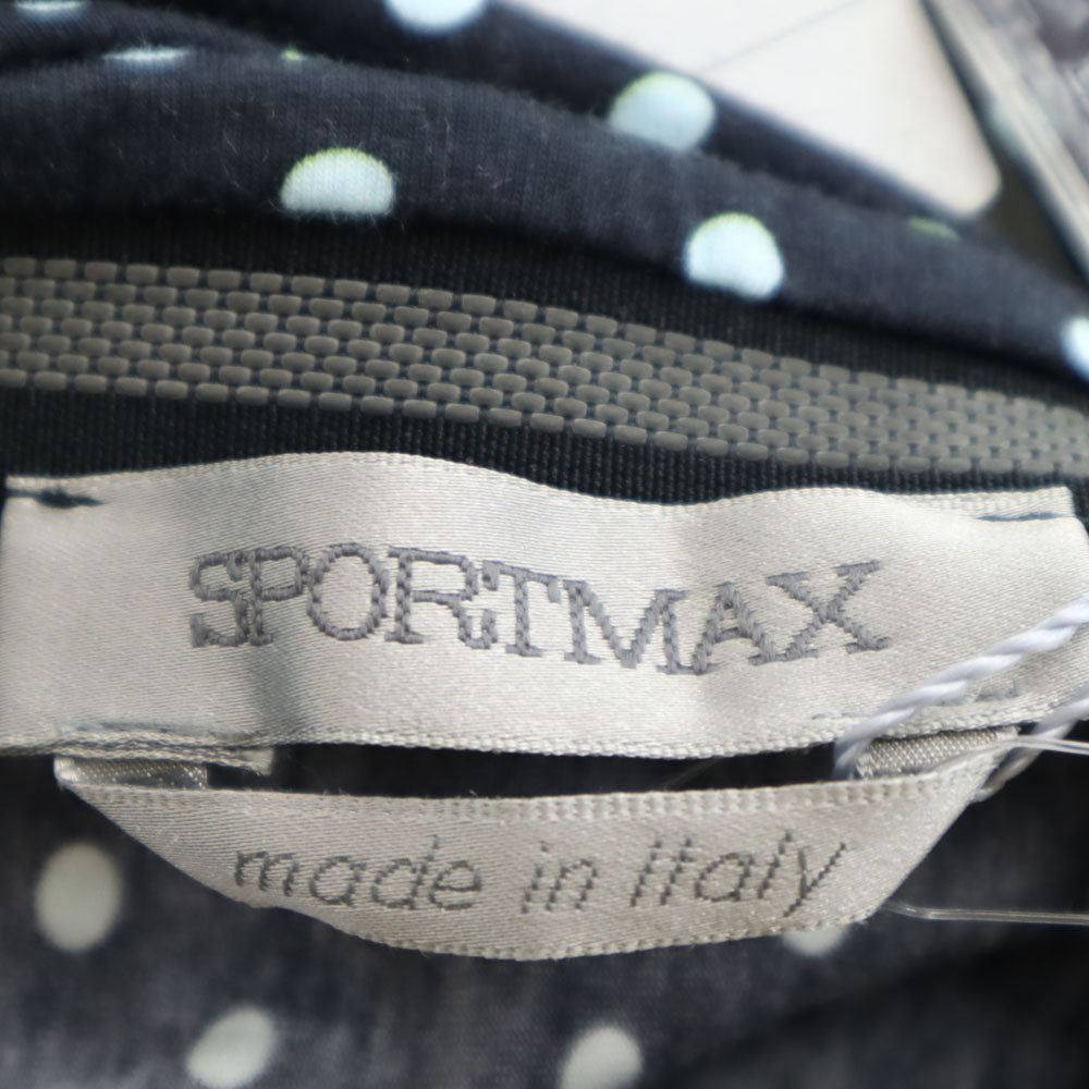 SPORTMAX スポーツマックス イタリア製 ドット柄 ワンピース M チャコールブラック系 水玉 レディース