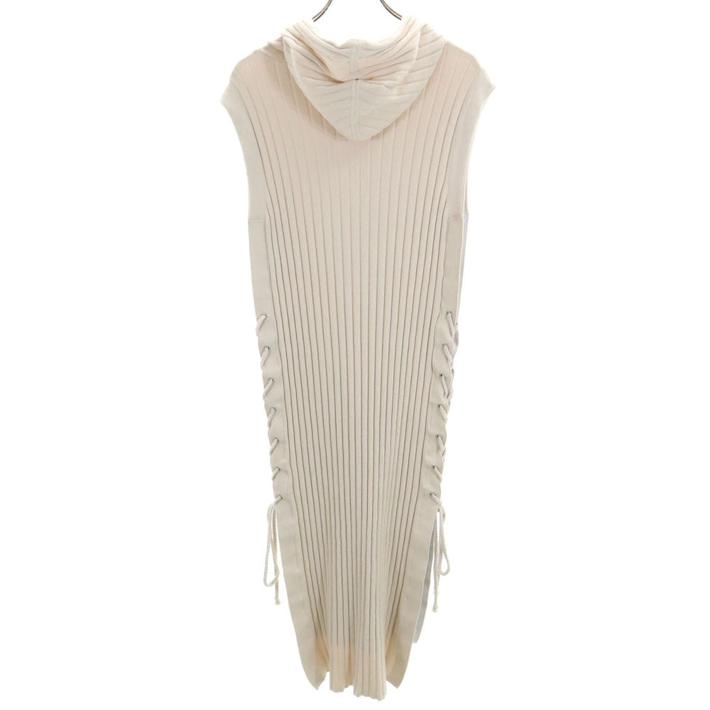 AMERI UNDRESSED アメリ リネンブレンド ノースリーブ リブニット ロングワンピース ベージュ レディース