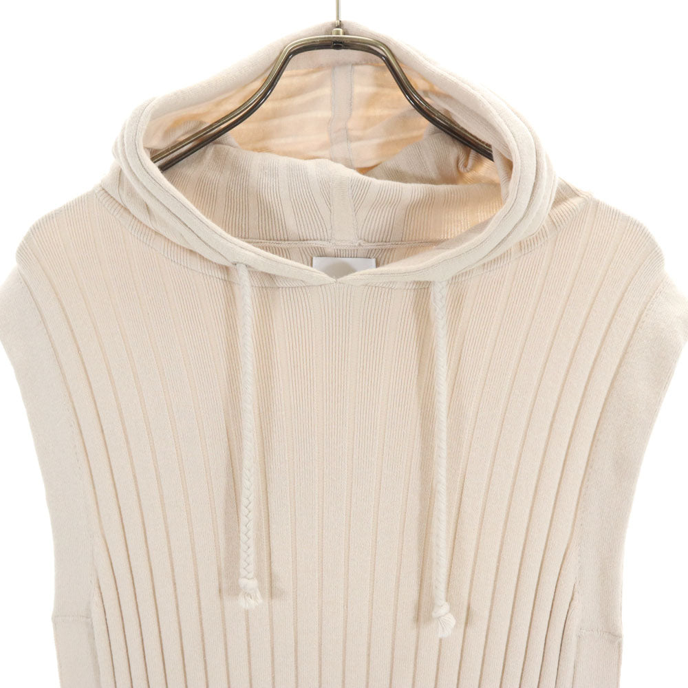 AMERI UNDRESSED アメリ リネンブレンド ノースリーブ リブニット ロングワンピース ベージュ レディース