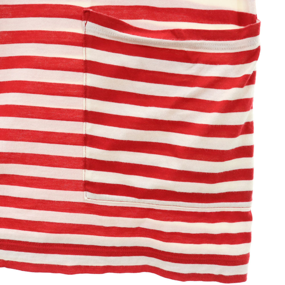 アニエスベー 日本製 ボーダー柄 半袖 Tシャツ ワンピース 2 レッド agnes b. レディース