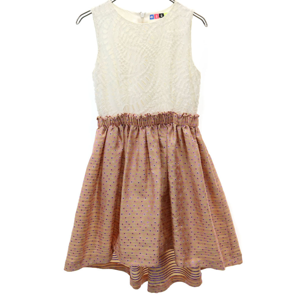 MSGM エムエスジーエム イタリア製 ノースリーブ ワンピース 38 ピンク系 バックジップ レディース