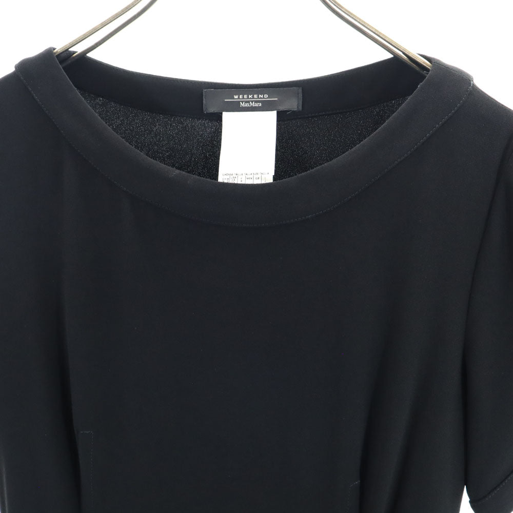 MAX MARA Weekend マックスマーラウィークエンド 半袖 ワンピース 38 ブラック系 サイドジップ レディース