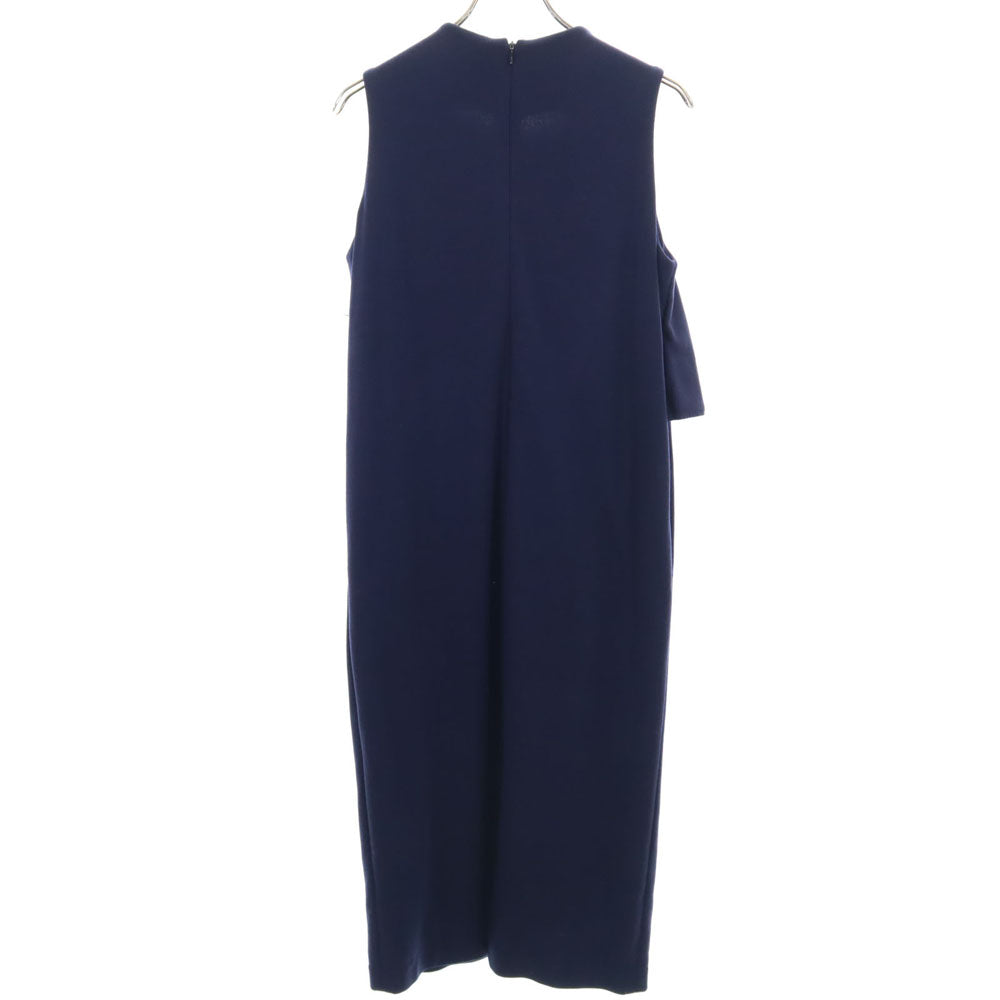 yori ヨリ 日本製 ノースリーブ ロングワンピース 36 ネイビー レディース